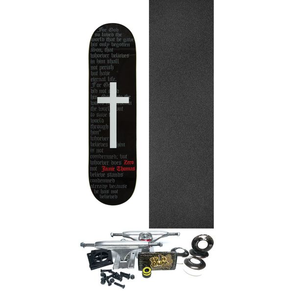 Zero Skateboards Jamie Thomas Cross Black Skateboard Deck - 8.5" x 32.3" - Complete Skateboard Bundle